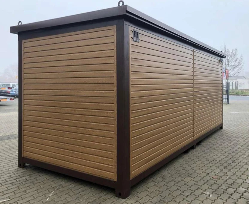 Bürocontainer Modernes Holzdesign, isoliert und komfortabel