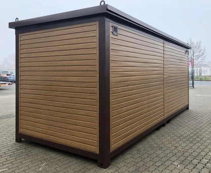 Bürocontainer Modernes Holzdesign, isoliert und komfortabel