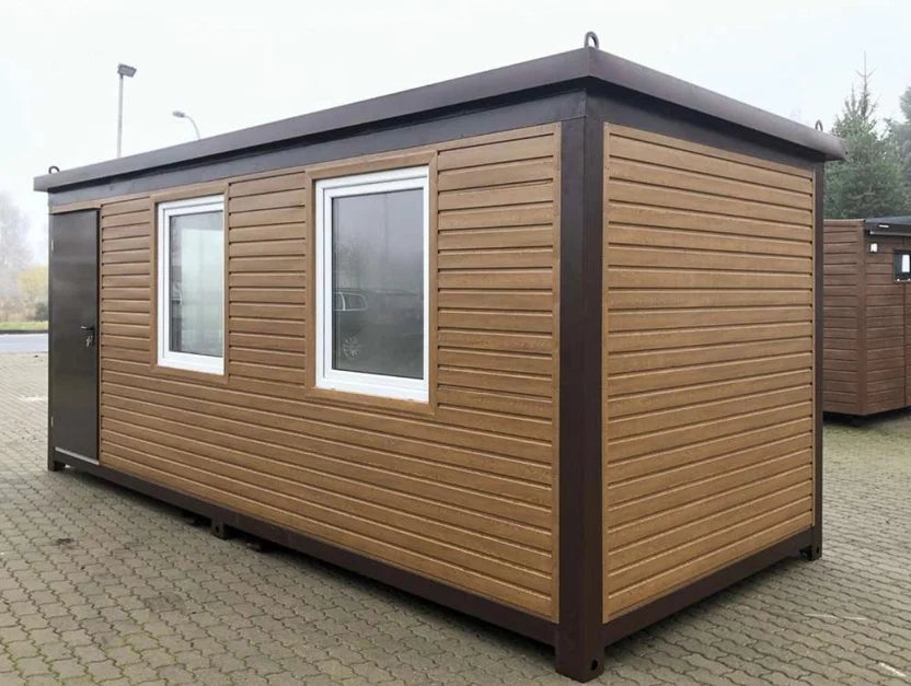 Bürocontainer Modernes Holzdesign, isoliert und komfortabel